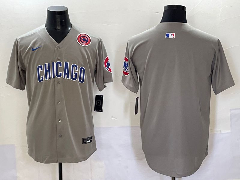 Men 2025 Chicago Cubs Blank Grey Game Nike MLB Jersey style 33